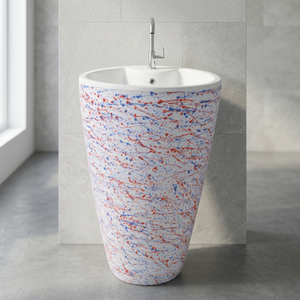 New Design Black and Golden Ceramic One Piece Pedestal Wash Basin for Luxury Bathrooms - Product Image 6
