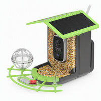 Estación de Alimentación para Aves Silvestres con Cámara Solar de 5200mAh y 1.8L de Capacidad, Plataforma con Identificación por IA y Conexión a Red