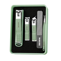 Kit de coupe-ongles professionnel 5 en 1 en acier inoxydable durable et portable, ensemble de soins personnels pour femmes avec boîte