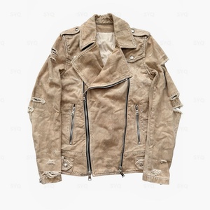 Chaqueta Vaquera de Invierno Estilo Vintage para Hombre, Abrigo Cálido Esencial de Moda con Cremallera, Efecto Desgastado, Prenda Esencial para Ropa Urbana - Product Image 1