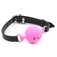 Boule de Silicone Bâillon, bouche Respirant Gag avec ceinture En Silicone pour Adulte Jouer