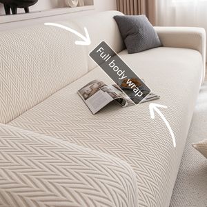Funda <span class=keywords><strong>de</strong></span> Sofá Elástica Moderna para Sala <span class=keywords><strong>de</strong></span> Estar, Color Sólido, Patrón Jacquard Ondulado, Apta para Mascotas, <span class=keywords><strong>de</strong></span> Poliéster - Product Image 5