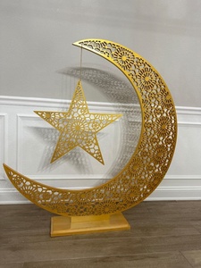 Luna e <span class=keywords><strong>Stella</strong></span> in Legno <span class=keywords><strong>con</strong></span> Luci LED a Batteria, Decorazione Luminosa a Forma di <span class=keywords><strong>Mezzaluna</strong></span> per Ramadan ed Eid - Product Image 4