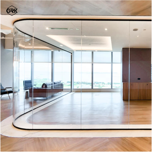 <span class=keywords><strong>Cloison</strong></span> en verre sans cadre moderne de 100 mm, système acoustique 45 dB pour bureau, établissement scolaire, supermarché, design élégant et haut de gamme - Product Image 4