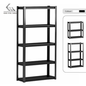 Étagère noire à 5 couches sans boulons, étagère industrielle légère en acier, bon marché - Product Image 4