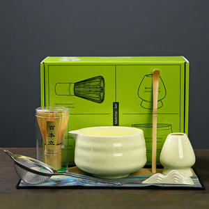 सिरेमिक मैचचा उपहार बॉक्स 9 पीसी इनडोर पीने चाय बनाने वाले बर्तन हस्तनिर्मित चाय उपकरण जापानी मैचचा चाय सेट - Product Image 5