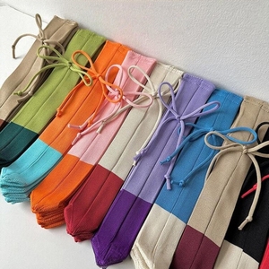 Foldable Cotton Shoulder Tote Handbag Open Closure Mixed Color Women <b>Large</b> Capacity Travel <b>Beach</b> Vintage Fashion Shopping <b>Bag</b> - Product Image 3