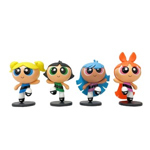 Set di Personaggi Animati delle Powerpuff Girls per Quattro Persone: Blossom, Bubbles, Buttercup, Farfalle - Decorazione da Scrivania in PVC - Product Image 2
