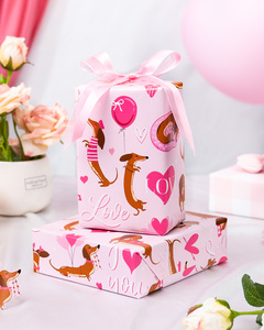 Valentine's Day gift wrapping <b>paper</b> Pink double sided printed gift wrapping <b>paper</b> Puppy love <b>pattern</b> gift wrapping <b>paper</b> - Product Image 4