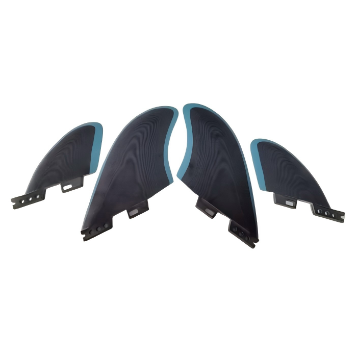 Black and blue quad fin set