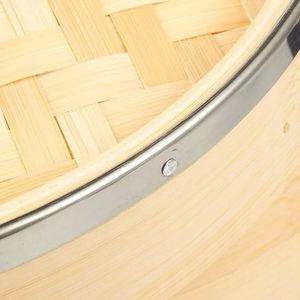 2 paia di bacchette tessitore fatto a mano naturale 10 pollici 2 livelli mini bambù piroscafo in bambù cestello a vapore con anelli in acciaio - Product Image 6