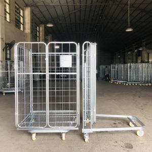 रोलिंग कंटेनर फोल्डेबल ट्रॉली कार्ट रोल पिंजरे, भंडारण और परिवहन के लिए भंडारण और परिवहन के लिए - Product Image 6