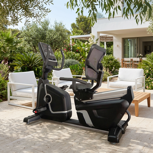 Bicicleta estática magnética reclinable con respaldo de apoyo, entrenador de ciclismo cardiovascular para interiores, máquina de fitness para gimnasios comerciales - Product Image 3