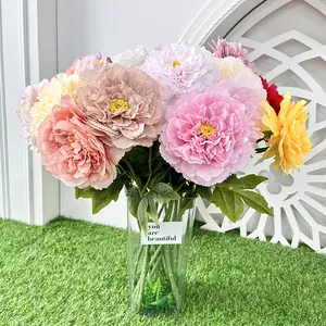 New Simulation Flower Single Emperor Peony Manufacturer Direct Sales Wedding Holiday Decoration And Fake Flowers