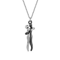 Collier pendentif en alliage avec figurines romantiques enlacées, pour couple, cadeau d'anniversaire minimaliste assorti