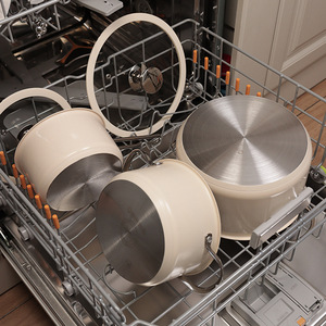 Đẹp chất lượng thép không gỉ 304 <span class=keywords><strong>Cookware</strong></span> Set không dính thiết kế hiện đại Baking Knob cho nấu ăn Súp sữa Pan Nắp - Product Image 3