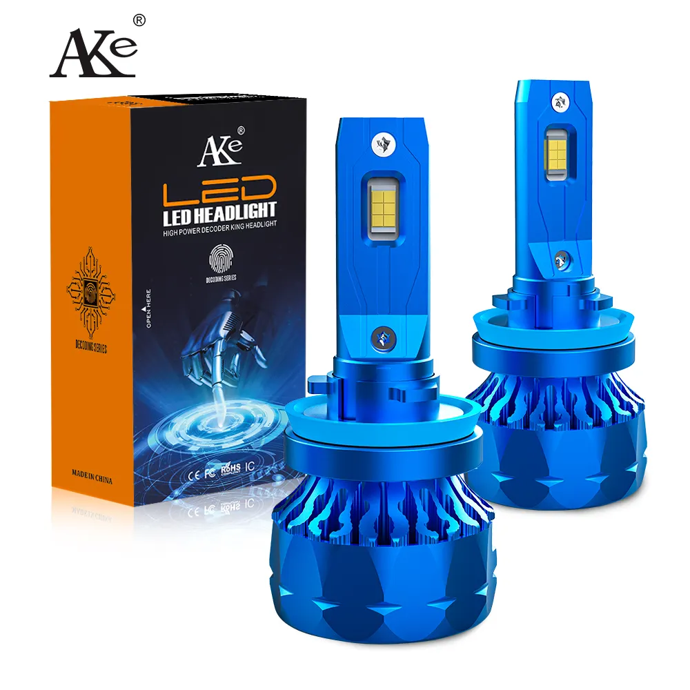 AKE T8 h11 LEDヘッドライト高品質ダブル銅管110w 11000lm 6000k h11 LEDヘッドライト電球MDS3570チップh11 LED電球