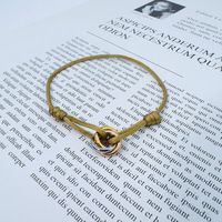 SongYi joyería de moda cuerda alambre vinculado 3 anillos cordón ajustable tejido mano de la suerte cuerda pulsera de satén de acero inoxidable