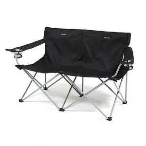 Funky speaker-Mochila GRANDE quad para ancianos, 2 personas, asiento doble de lujo, silla de camping con portavasos