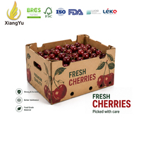 Xiangyu op maat gemaakte kersenverpakking van golfkarton met ventilatiegaten voor exporttransport van vers fruit