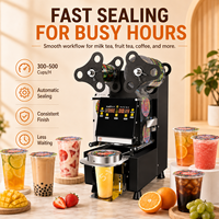 Scelleuse automatique de gobelets commerciale 220V 50Hz, machine électrique de scellage de film pour cafés de thé au lait, boissons à emporter et restaurants