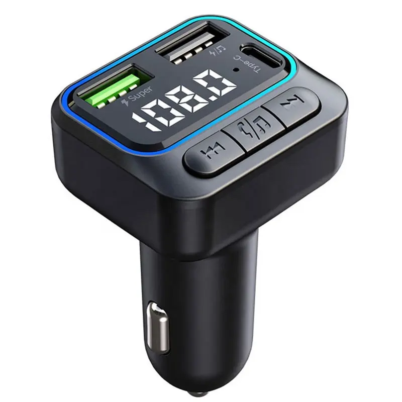 Car Wireless Bluetooth FM Transmitter Radio Receiver Mp3 Audio Music Stereo Adapter Player 22.5W/QC3.0 Fast Dual USB Car Charger