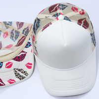 Topi Trucker 5 Panel Trendy Outdoor Kasual Sport Bahan Polyester Bernapas dengan Logo Kustom
