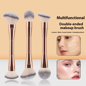 <span class=keywords><strong>Brocha</strong></span> de Maquillaje Doble de Doble Punta con Mango Metálico, <span class=keywords><strong>Base</strong></span> de Aluminio sin Costuras, Diseño Oculto, <span class=keywords><strong>para</strong></span> Corrector, <span class=keywords><strong>Base</strong></span>, Contorno y Colorete - Product Image 6