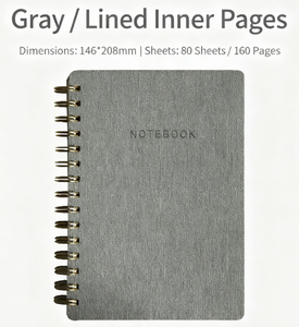 Carnet A5 personnalisable de haute qualité à couverture en PU texturé lin, à spirale, changeant de couleur, avec 80 feuilles pour notes quotidiennes - Product Image 4