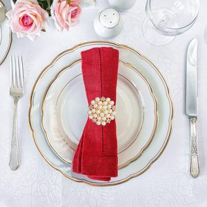Einweg- und Wiederverwendbare Serviettenringe aus Kunststoff mit Diamant-, Perlen- und Blumenmotiven in Wunschfarben für Restaurants und den Heimgebrauch - Product Image 3