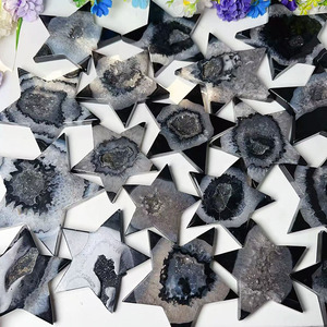 Commercio all'ingrosso stella a forma di cristallo nero gemma nera sardonice agata di cristallo Druzy stelle di guarigione <span class=keywords><strong>pietra</strong></span> per la decorazione - Product Image 2
