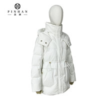 Top qualité montagne ski extérieur coupe-vent manteau pour femmes duvet d'oie remplissage à capuche blanc bouffant Bomber veste en hiver