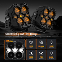 Novsight Auto Dual Row Amber White 4x4 Led Driving Fog Light Pods Off-road 6 Inch Side Lesar Lamp Led Work Light for Car
