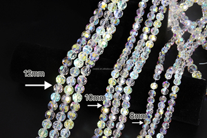 Quần áo phụ kiện hạt thủy tinh số lượng lớn rải rác tinh thể trong suốt lấp lánh rondelle mô hình rõ ràng 8mm - Product Image 5