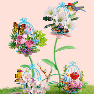 EPT rosa giglio in gabbia blocchi di costruzione 384 pz fiore all'ingrosso educativo fai da te Bouquet di mattoni popolare ragazza giocattoli 2026 - Product Image 1