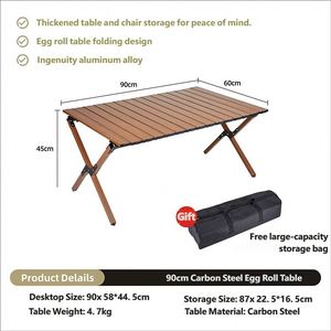 Carbon Steel Frame <b>Folding</b> <b>Table</b> for Camping Picnic Foldable Portable Egg Roll Design Rectangular/Square <b>Outdoor</b> - Product Image 3