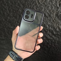 Coques de téléphone portable transparentes mates en PC avec protection d'objectif, argent, orange, noir, antichoc, protection intégrale pour OnePlus Ace 6