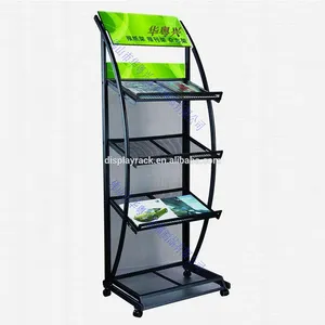 Vendita calda A File Pieghevole In Metallo Espositore Libro, Tabloid Giornale Display Rack