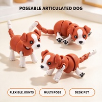 Jouets pour chiens miniatures en peluche courte imprimés en 3D multicolores, modèle de chiot réaliste à articulations mobiles, microscopique, vente chaude transfrontalière