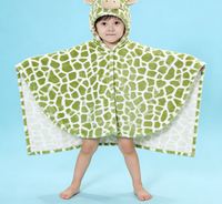 Serviette de bain à capuche pour bébé, dessin animé, matière polaire, séchage rapide, super douce, nouveau-né