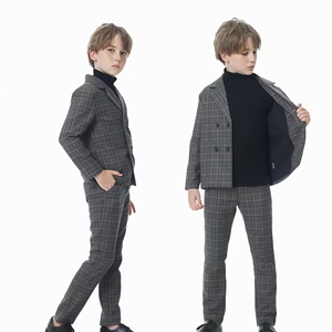 Giacca riscaldata per bambini cappotto Plaid Casual bambino ragazzo Blazer vestiti ragazzo bambino Outwears per bambini giacche invernali 11 anni - Product Image 2
