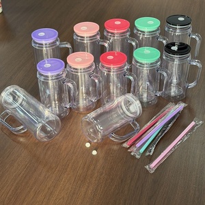 Bicchieri a Forma di Sfera di Neve in Plastica da 16oz e 20oz con Manico, Coperchio e Cannuccia, Antigoccia, Senza BPA, per Bambini - Product Image 5