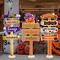 Set Dekorasi Halloween Tahan Air Cetak Kustom, Akrilik PVC, Alat Peraga Foto, Spanduk, Stand untuk Promosi Toko Ritel dan Pesta