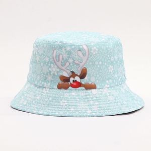Sombrero de Pescador Navideño para Niños y Adultos, con Estampado de Santa Claus y Renos, Gorro Familiar para las Fiestas, Disponible en Stock - Product Image 5