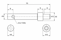 Longfan Personnalisé OEM Axe de clivage à épaule tourné CNC, haute précision, finition brillante, tête de 8 mm, trou traversant pour équipement