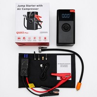Compresseur d'air portable pour voiture, booster de batterie d'urgence, démarreur de voiture, gonfleur de pneus 150 PSI avec lumière d'urgence