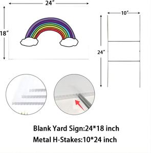 Panneau de jardin personnalisé en plastique ondulé avec piquet en H, imperméable, résistant aux UV, écologique, léger et résistant aux intempéries, 24*18 - Product Image 4