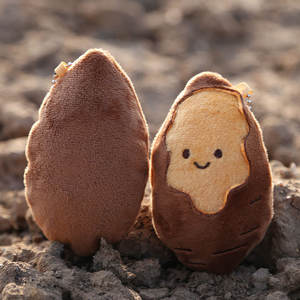 Nouveauté : Porte-clés pomme de terre rôtie en peluche de 11 cm, ornement de sac à dos en tissu de coton, design Kawaii pour soulager le stress - Product Image 4