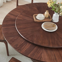 Table à manger extensible télescopique rotative en bois massif, style chinois moderne, multifonctionnelle pour restaurant et petit appartement