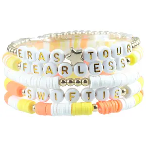 Hot Sales Bohemian Colorful Seed Beaded Letter Fearless Evermore Antihero Reputation Swift Friendship Bracelets